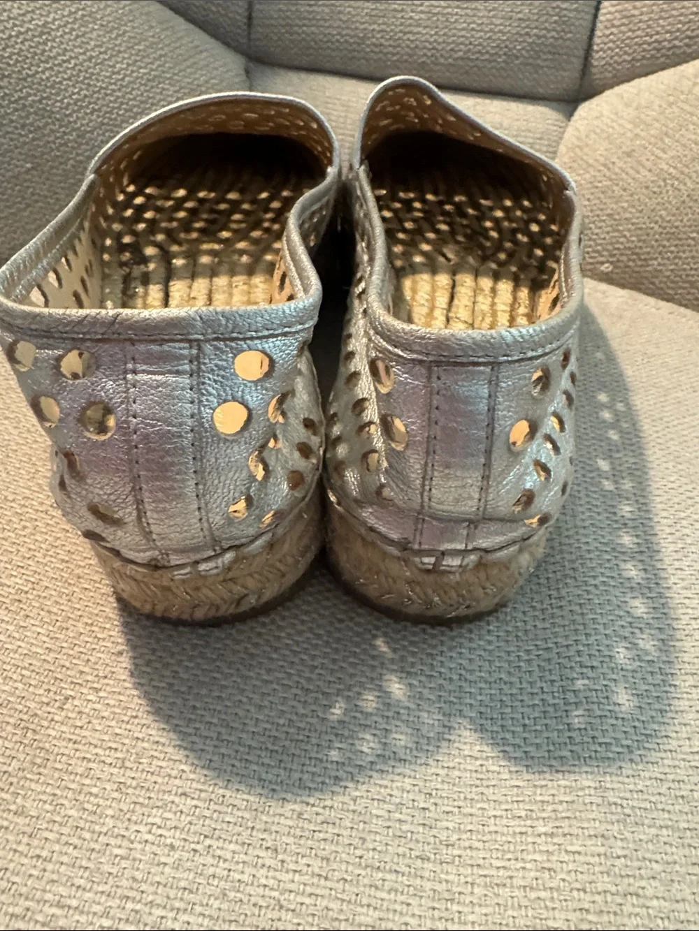 Loeffler Randall Mara champagne Perforated Slip-On Espadrille - Size 9